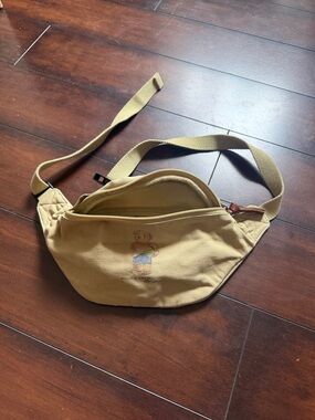 Canvas Bear Print Waist Bag - Tan new